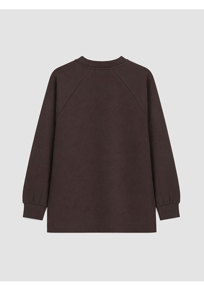 LC Waikiki Lc Waıkıkı Kahverengi Soft Touch Oversize Kadın Sweatshirt Tunik