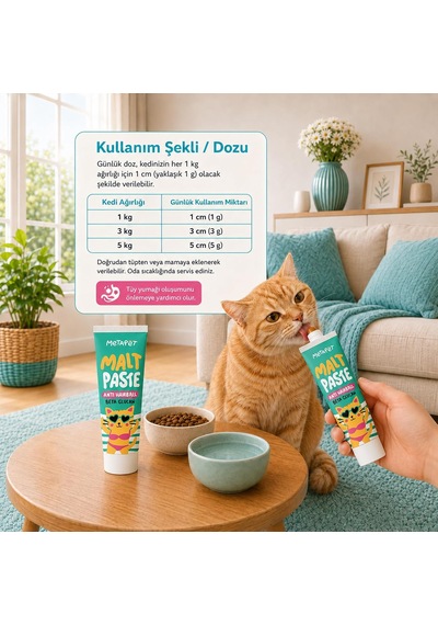 Tüy Yumağı Önleyici Kedi Maltı Anti Hairball Malt Paste 100 G