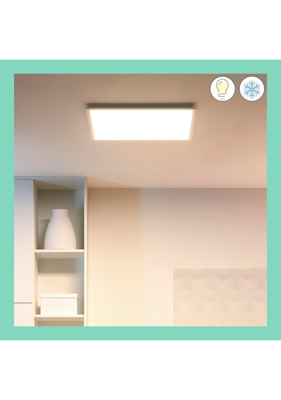 Wiz Beyaz Akıllı Sıva Üstü Sarı-beyaz Ambiyans Kare Panel Tavan Armatürü 12w Sarı-Beyaz