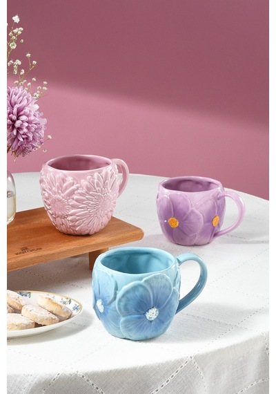 Karaca Bloomy Mavi Kupa 520 Ml