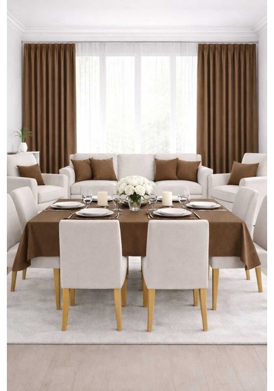Kadife Dokulu Kahverengi Kırlent Yastık Kılıfı 2 Adet 45 X 45 Cm Açık Kahverengi