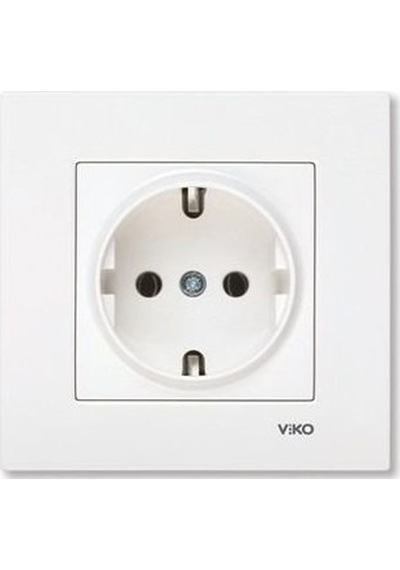 Viko Meridian Topraklı Priz Beyaz Çerçeveli - 90967008 Viko
