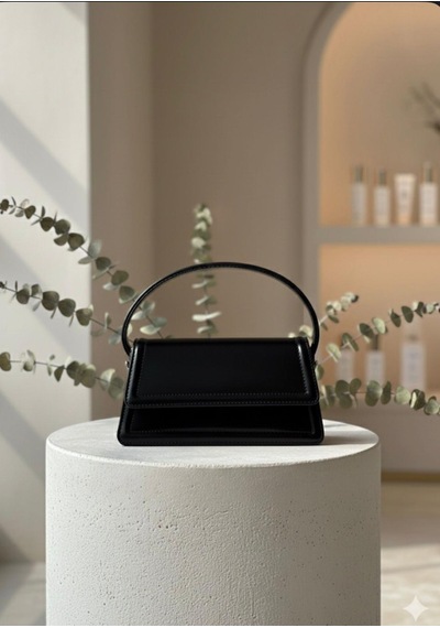 Addy Noir Elegance - Özel Tasarım Minimalist Siyah El Çantası Siyah