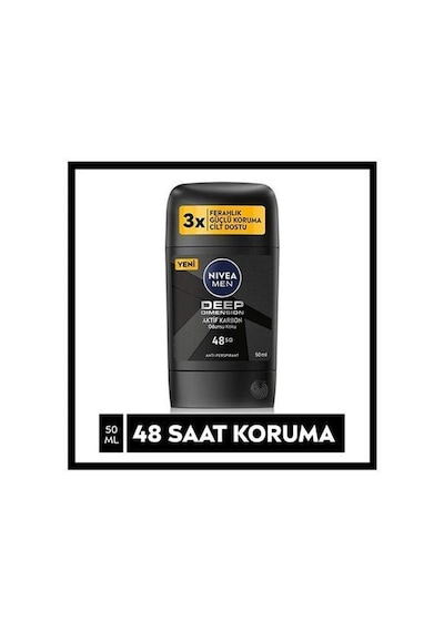 Nivea Men Deep Dimension Aktif Karbon Erkek Stick Deodorant 3 x 50 ML