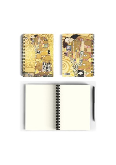 Gustav Klimt/the Embrace, 1905-09 / Spiralli Defter 14 / A5 / Çizgisiz / 100 Sayfa / Sanat