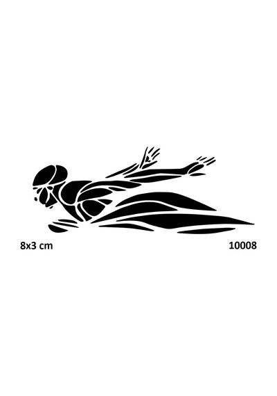 Airbrush Tattoo Yüzücü Yapışkanlı Stencil Süsleme Ve Boyama Kalıbı