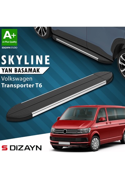 S-dizayn Vw Transporter T6 Kısa Şase Skyline Krom Yan Basamak 213 Cm 2015-2019 A+ Kalite