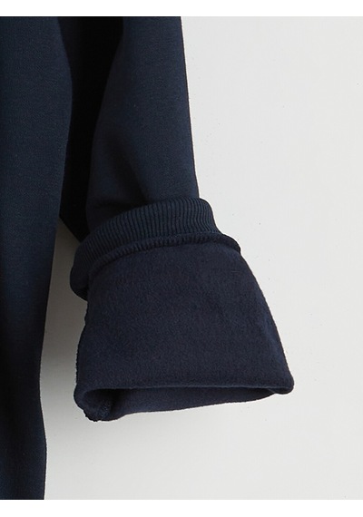 Lcw Vision Lacivert Bisiklet Yaka Baskılı Erkek Sweatshirt