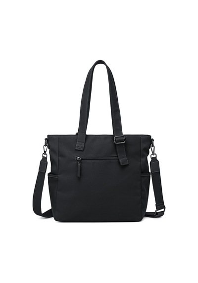 Smart Bags Siyah Twill Dimi Kumaş Büyük Boy Uzun Askılı Günlük Kadın Omuz Çantası