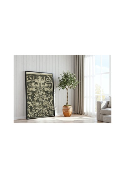 Anonim Van Meckenem Çiçek Ve Sekiz Vahşi Süslemesi Çerçevesiz Poster 21x30 Cm A4 Geometrik Desen