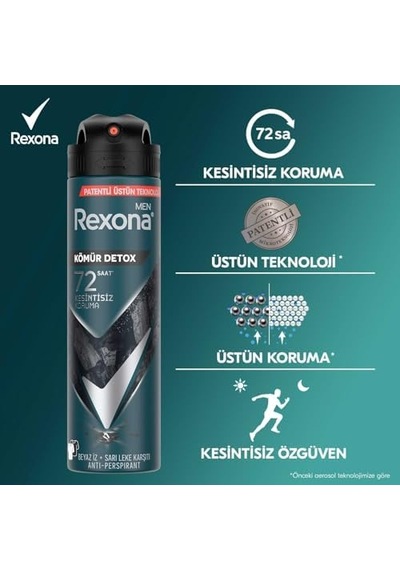 Men Erkek Sprey Deodorant Kömür Detox 150 Ml