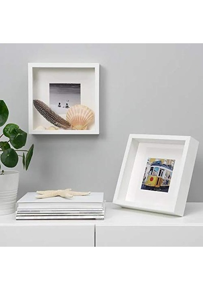 Sannahed Ikea Rıbba 25x25 Cm Derin Beyaz Kare Ahşap Fotoğraf Resim Çerçevesi Paspartulu