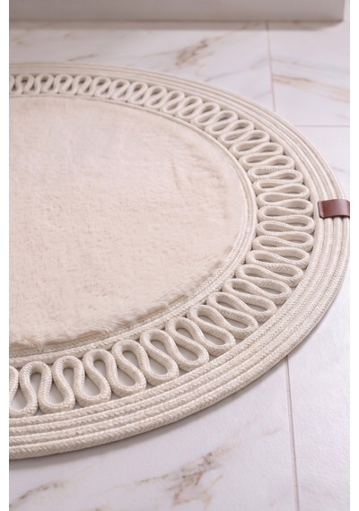 Banyo Paspası Takımı 60x100+40x60 Cm İç Trikot Bej & Krem Bej - Krem