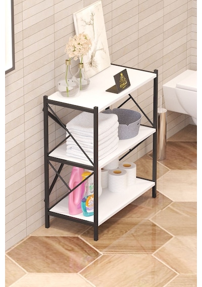 Cosargroup Banyo Düzenleyici Banyo Dolabı Çok Amaçlı Dolap 3 Katlı Metal Mutfak Düzenleyici Csrrf021