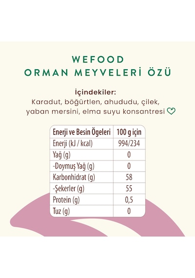 Wefood Orman Meyveleri Özü 335 Gr 8683347037230