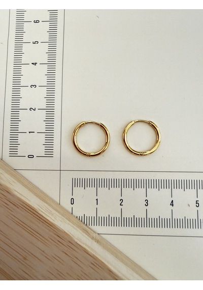 316 L Cerrahi Çelik 1,6mm 12mm Çelik Halka Küpe Gold Altın