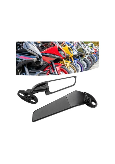 Motosiklet Aynası Yarasa Model Rüzgar Kanadı Uzun Model Siyah