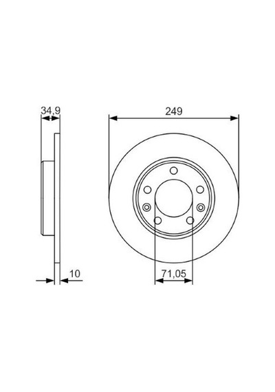 Peugeot 208 1.2 2014-2018 Bosch Arka Disk 249mm 2 Adet