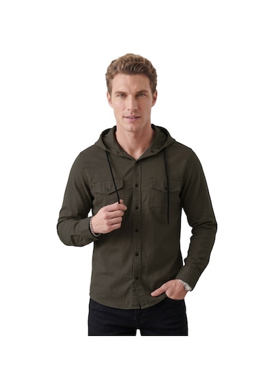 Deep Sea Deepsea Haki Kapüşonlu Likralı Kot Gömlek Slim Fit Çıt Çıt Kapamalı Erkek Gömlek 2300396 Deep Sea Deepsea Haki Kapüşonlu Likralı Kot Gömlek Slim Fit Çıt Çıt Kapamalı Erkek Gömlek 2300396