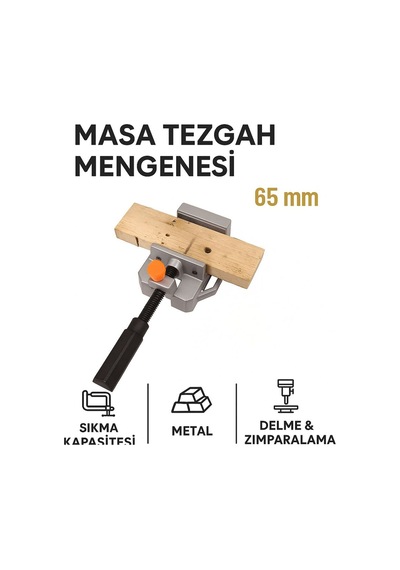 Merttools Kalıpcı Delme Zımparalama İçin Düz Çeneli Masa Tezgah Matkap Mengenesi Yeni Model Mengene