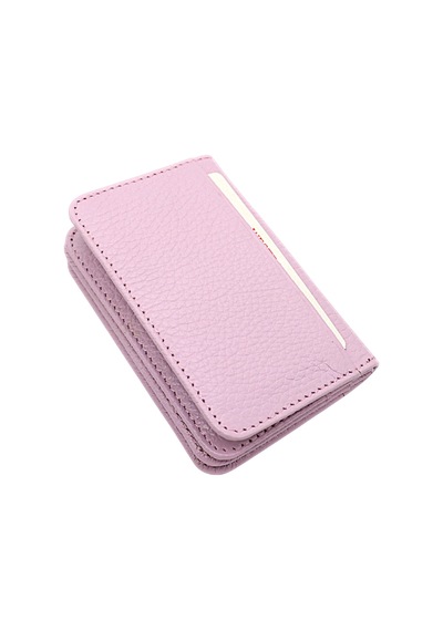 Westpolo Hakiki Deri Bol Kart Bölmeli Unisex Kartlık - Açık Lavanta Pembesi Açık Pembe