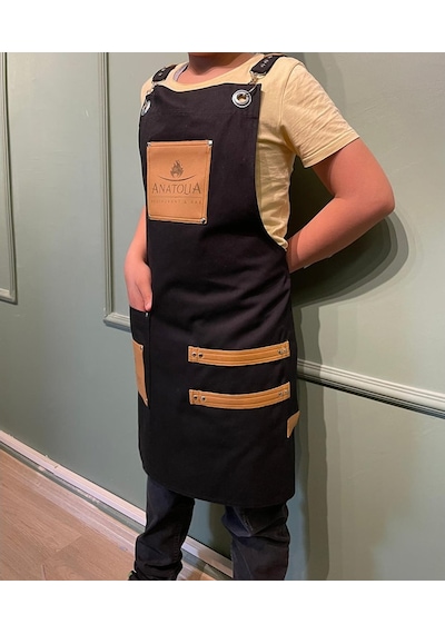 Yeni Sezon Trend Önlükler Deri Cep Detaylı Chef Garson Cafe Önlük