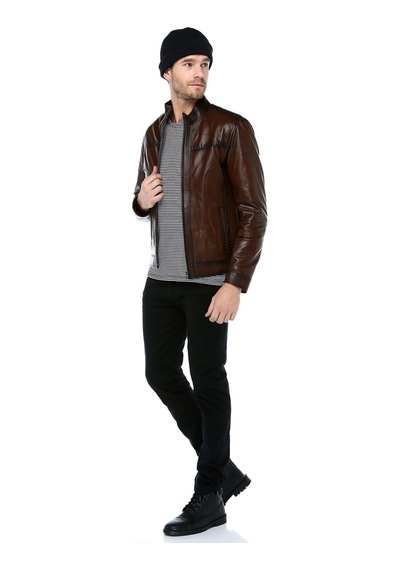 Dericlub E916 Gerçek Deri Erkek Mont Camel Antik Camel