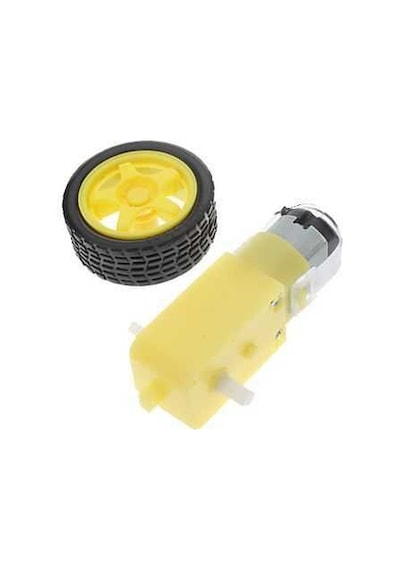 Makermarketim-6V 250 Rpm Motor Ve Tekerlek Seti