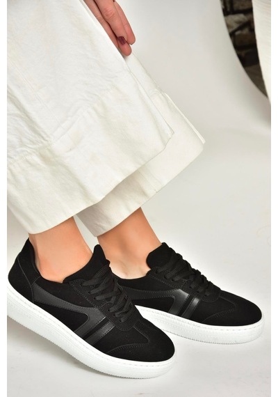 Fox Shoes U274431102 Siyah Süet Kadın Spor Ayakkabı Sneakers Siyah-süet Çok Renkli
