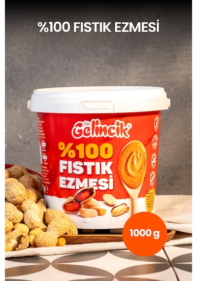 Fıstık Ezmesi Şekersiz %100 Saf Doğal Katkısız Taze Çekim Glutensiz Doğal Fıstık Ezmesi 1 Kg