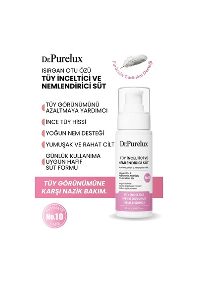 Tüy Azaltıcı, Tüy Inceltici Ve Nemlendirici Süt Isırgan Otu & Hyaluronik Asit Özlü 50ml