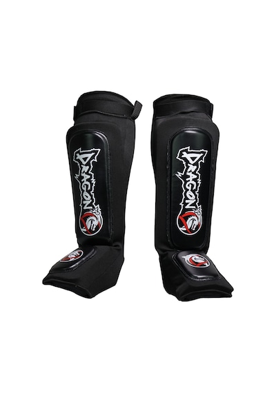 Dragondo 40606-ıı Neo Elastik Deri Kaval Ayak Koruyucu Kick Boks Kaval Koruyucu Siyah