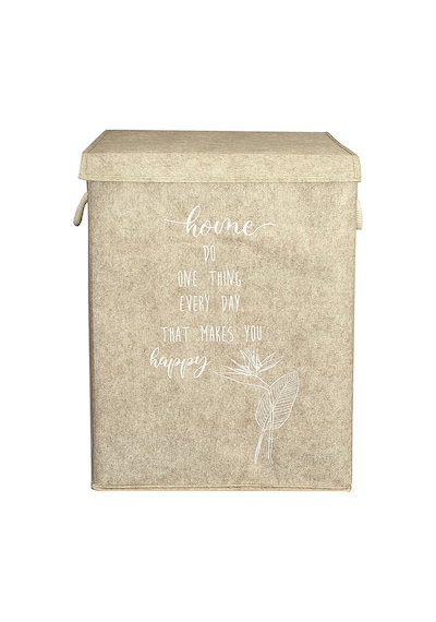 Meleni Home 2'li Set Keçe Kapaklı Kirli Çamaşır Sepeti - Çok Amaçlı Saklama Kutusu Mega Hurç 55 X 41 X 30 Cm Diğer