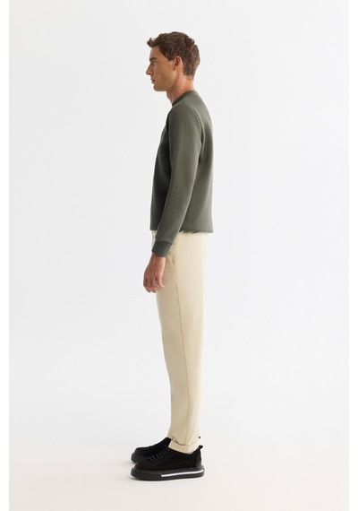 Avva Erkek Bej Yanı Lastikli Yumuşak Tuşeli Duble Paça Slim Fit Pantolon A42y3007