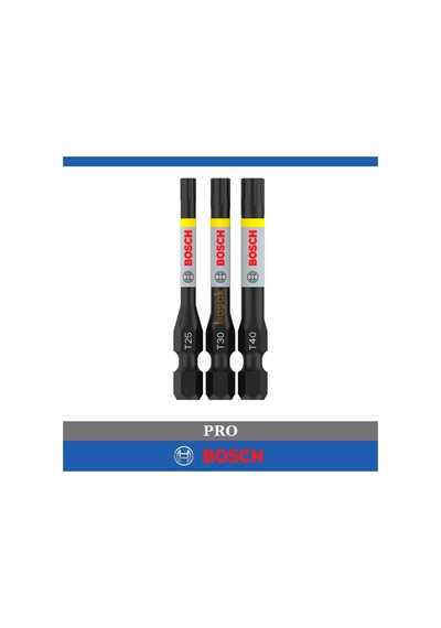 Bosch Pro Impact 3'lü Torx Bits Uç Seti T10-t15-t20 55 Mm 2608521u55