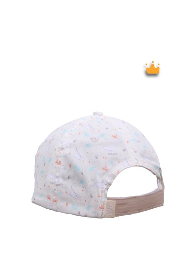 Kitti 4-8 Yaş 52cm Erkek Çocuk Yazlık Desenli Ayarlanabilir Şapka Kep Krem Y2321001