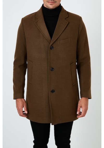 Buratti Slim Fit Tek Yırtmaçlı Düğmeli Mono Yaka Kaşe Erkek Kaban 5840098 Taba Buratti Slim Fit Tek Yırtmaçlı Düğmeli Mono Yaka Kaşe Erkek Kaban 5840098 Taba