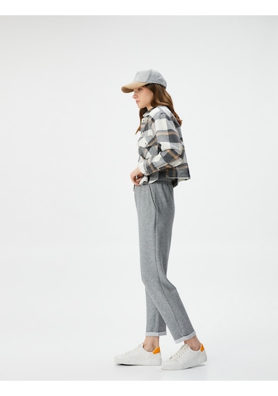 Koton Jogger Pantolon Beli Lastikli Cep Detaylı Gri 4wak30066ek 4WAK30066EK035 Gri
