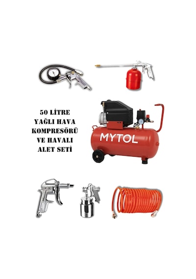 Do47fl-50 2 Hp 50 Litre Yağlı Sesli Hava Kompresörü 8 Bar Ve Havalı Alet Seti