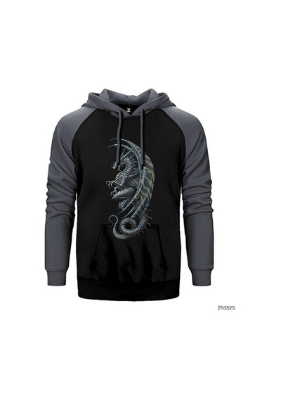 Kadim Ejderha Kırmızı Renk Reglan Kol Sweatshirt / Hoodie