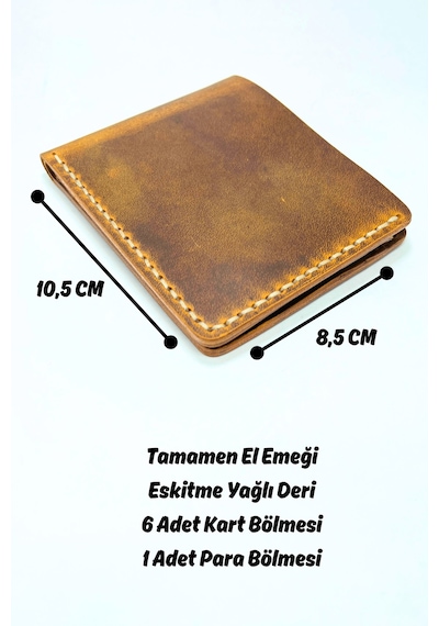 Parscraft El Yapımı Hakiki Deri Premium Cüzdan Taba Geniş Model Taba