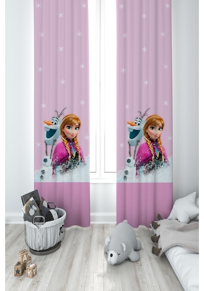 Mekta Home Bebek Ve Çocuk Odası Karlar Ülkesi Anna Desenli 2 Kanat Fon Perde