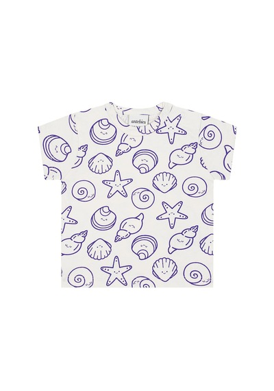 Antebies Organik Gots Sertifikalı Mor Neşeli Dostlar Fırfırlı, Bağcıklı Kısa Kollu,bebek Tshirt Şort Takımı
