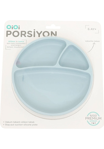 Porsiyon Vakumlu Mama Tabağı Mineral Blue 3 Adet