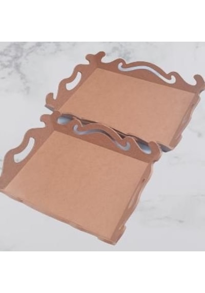 Hobi Dekoratif Model Öymalı Dalga Tepsi Takımı Ahşap HAM MDF El Yapımı