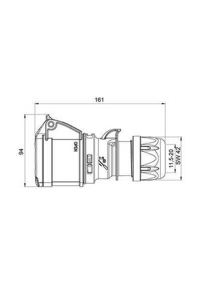 METE ENERJİ 406409V 4X32A. Ip44 Uzatma Prizi-(Vidalı Bağ.)