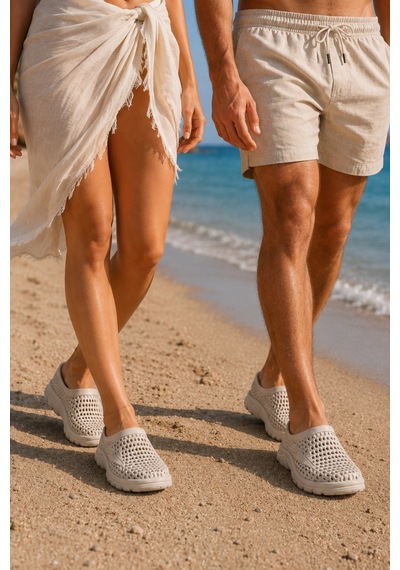 In Step Marina Kaymaz Eva Yumuşak Taban Unısex Bej Deniz Ayakkabısı