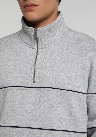Colin's Colins Relaxed Fit Dik Yaka Düz Erkek Gri Sweatshirt Cl1080579 Q1.v2 Mga Gri Melanj