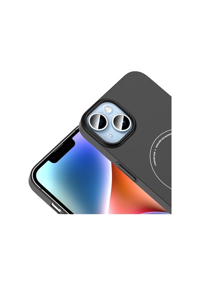 İphone 14 Kılıf M-safe Şarj Özellikli Kamera Korumalı Nvth Elio Sert Pc Kapak - Lacivert