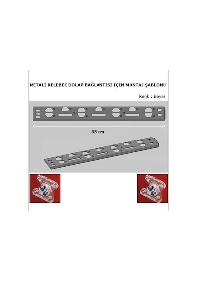 Metali Marka Kelebek Bağlantı Için Montaj Şablonu Cetvel 65 Cm N11.10188